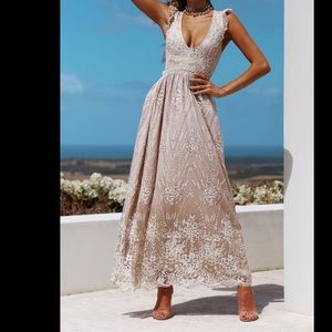 Gold On The Ceiling Maxi Dress Champagne